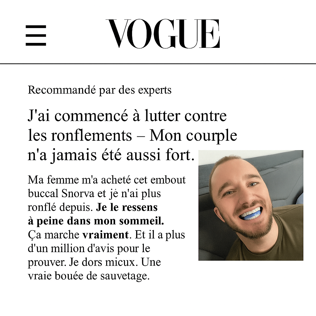 Snorva – Embout buccal anti-ronflement médical, discret et confortable